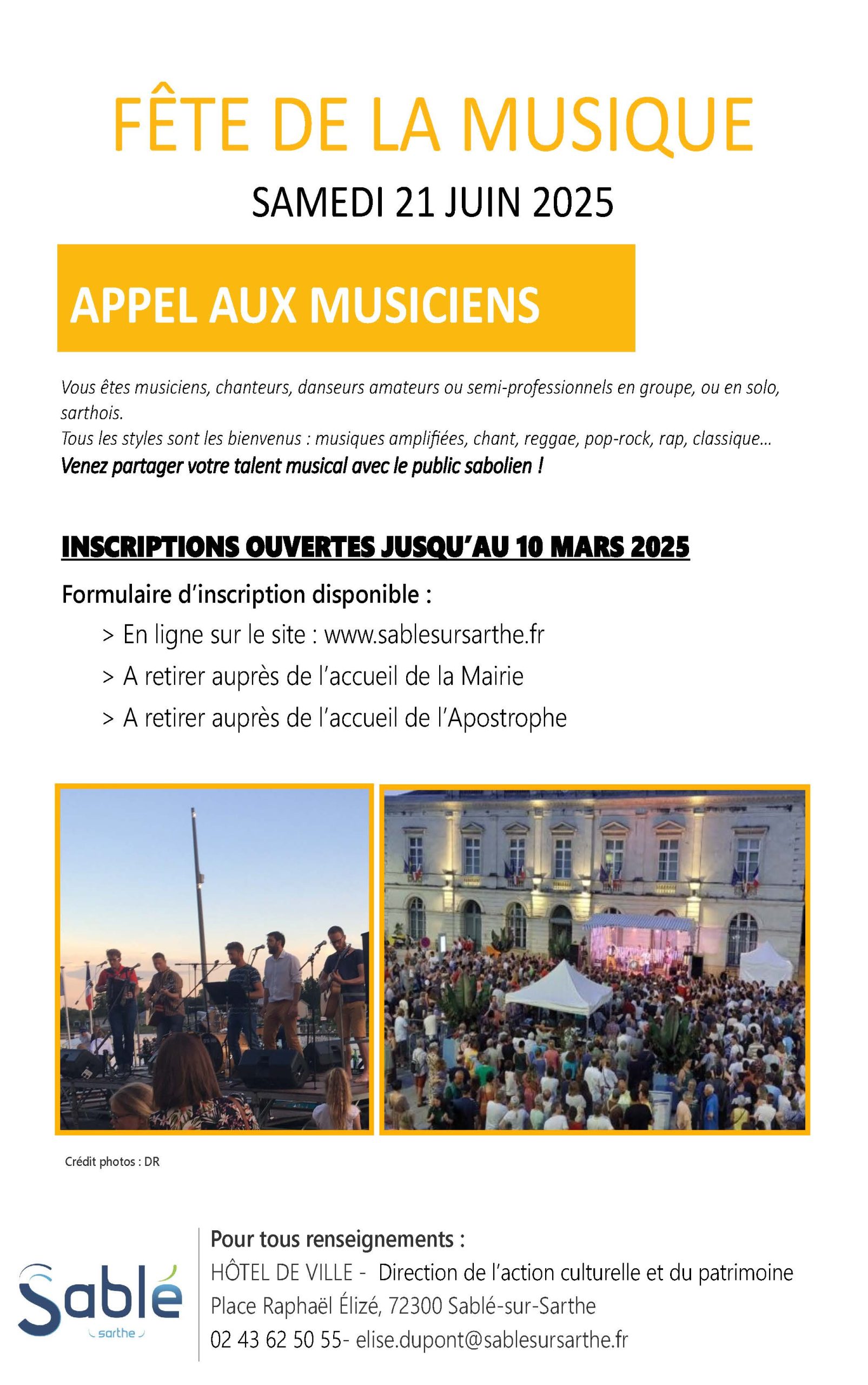 Musiciens et artistes, manifestez-vous !